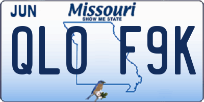 MO license plate QL0F9K