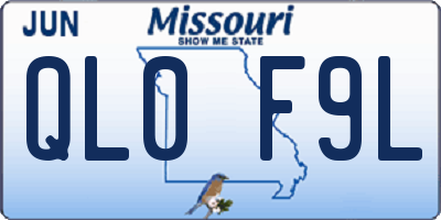 MO license plate QL0F9L
