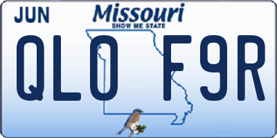 MO license plate QL0F9R