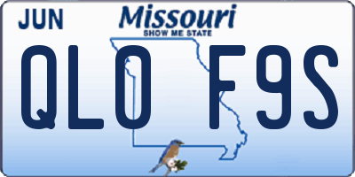 MO license plate QL0F9S