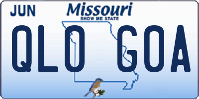 MO license plate QL0G0A