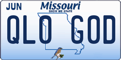 MO license plate QL0G0D