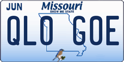 MO license plate QL0G0E