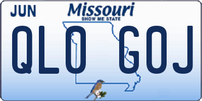 MO license plate QL0G0J