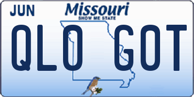 MO license plate QL0G0T