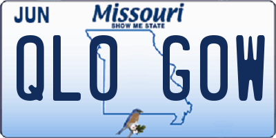 MO license plate QL0G0W