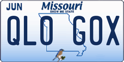 MO license plate QL0G0X