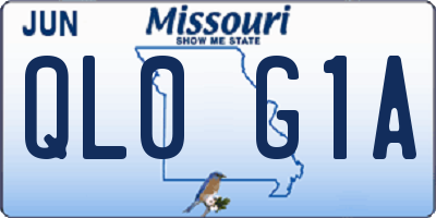 MO license plate QL0G1A