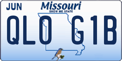 MO license plate QL0G1B