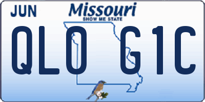 MO license plate QL0G1C