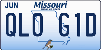 MO license plate QL0G1D