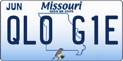 MO license plate QL0G1E