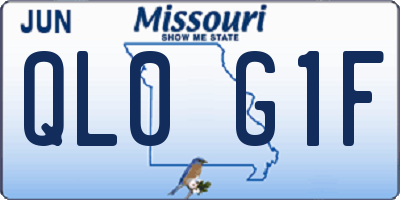 MO license plate QL0G1F