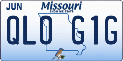 MO license plate QL0G1G