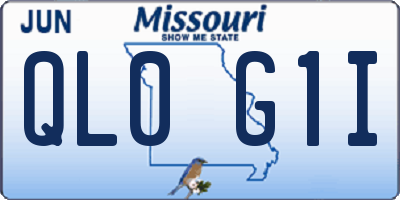 MO license plate QL0G1I