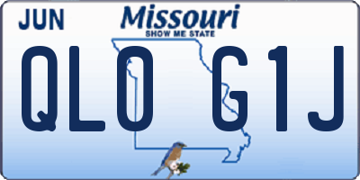 MO license plate QL0G1J