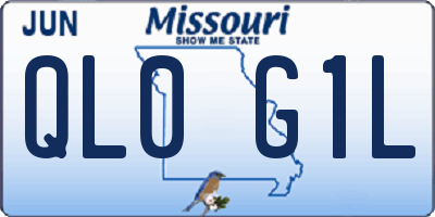 MO license plate QL0G1L