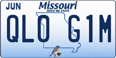 MO license plate QL0G1M