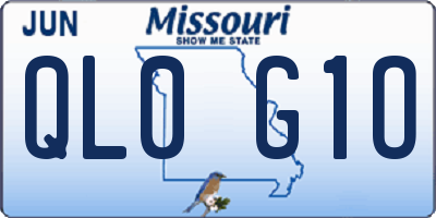 MO license plate QL0G1O