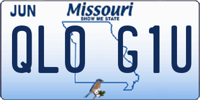 MO license plate QL0G1U