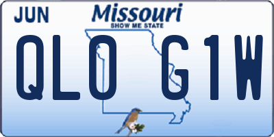 MO license plate QL0G1W