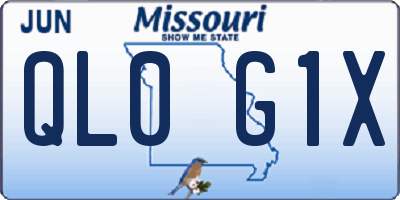 MO license plate QL0G1X