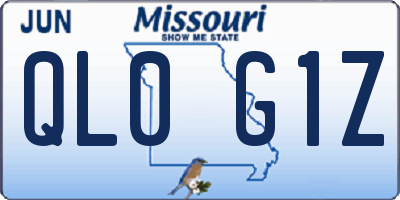 MO license plate QL0G1Z