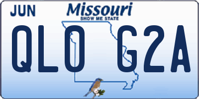 MO license plate QL0G2A