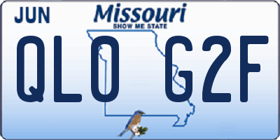 MO license plate QL0G2F