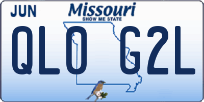 MO license plate QL0G2L