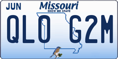 MO license plate QL0G2M