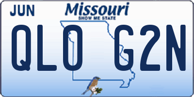 MO license plate QL0G2N