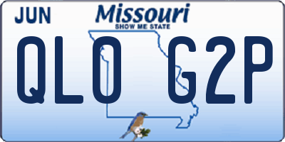 MO license plate QL0G2P