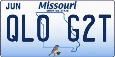 MO license plate QL0G2T