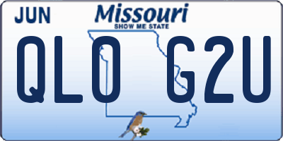 MO license plate QL0G2U