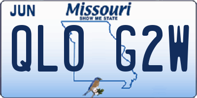 MO license plate QL0G2W