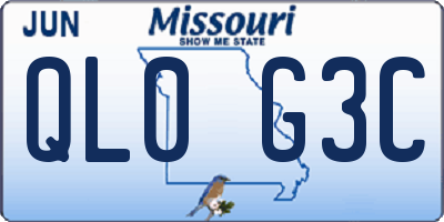 MO license plate QL0G3C