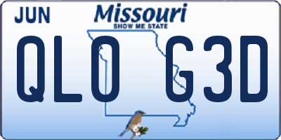 MO license plate QL0G3D
