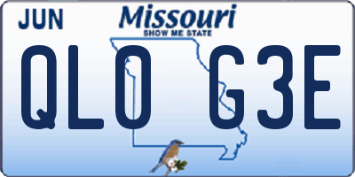 MO license plate QL0G3E
