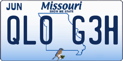 MO license plate QL0G3H