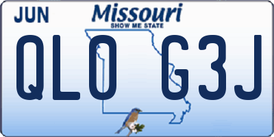 MO license plate QL0G3J