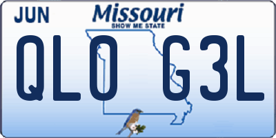 MO license plate QL0G3L