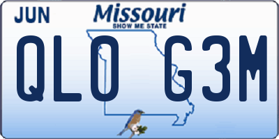 MO license plate QL0G3M