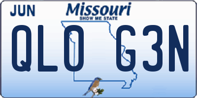MO license plate QL0G3N