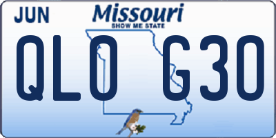 MO license plate QL0G3O