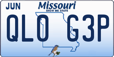 MO license plate QL0G3P