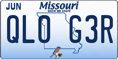 MO license plate QL0G3R