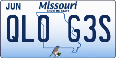 MO license plate QL0G3S