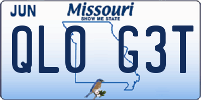 MO license plate QL0G3T