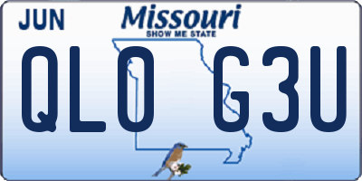 MO license plate QL0G3U